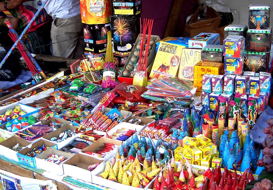 The vast array and quantity of Fireworks available in Antigua at Christmas time