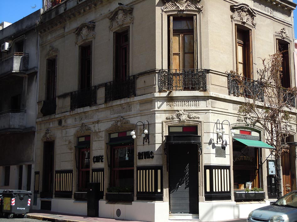 The European architecture of Buenos Aires represented by a cafe in San Telmo