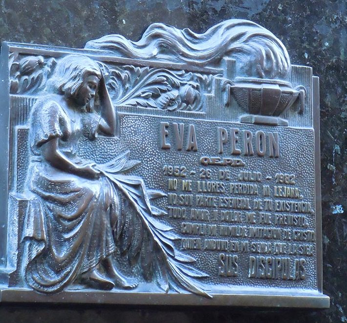 Eva Peron's tomb in La Recoleta Cemetery