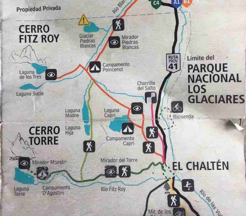 El Chalten Trail Map
