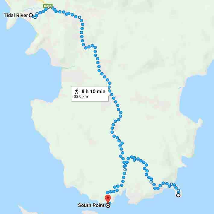 wilsons promontory south point trail run map